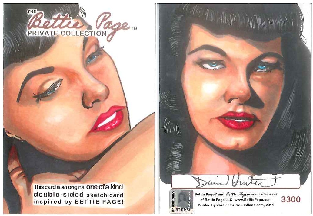 BETTIE PAGE PRIVATE COLLECTION SDCC PROMO CARD LOT OF 2 GLOSSY & NON GLOSSY 